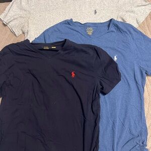 3 Polo by Ralph Lauren Men's V-Neck T-Shirt - Navy, Blue, Gray